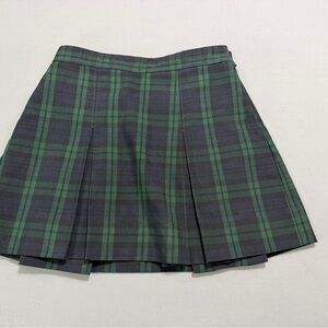 Chic Green and Black Plaid Mini Skirt